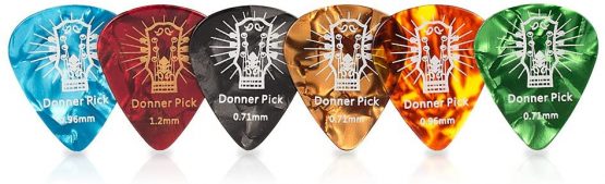 Celluloid Guitar Picks, Donner 16pcs Guitar Plectrum Including Thin, Medium, Heavy & Extra Heavy Gauges (0.46mm-1.2mm) - Image 3