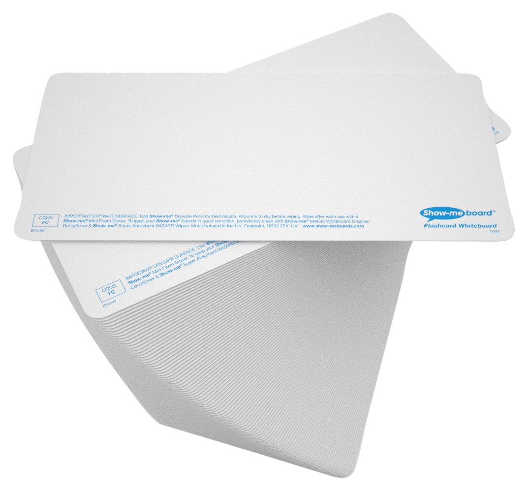 Show-me Drywipe Flashcards, Pack of 100, Multicolor