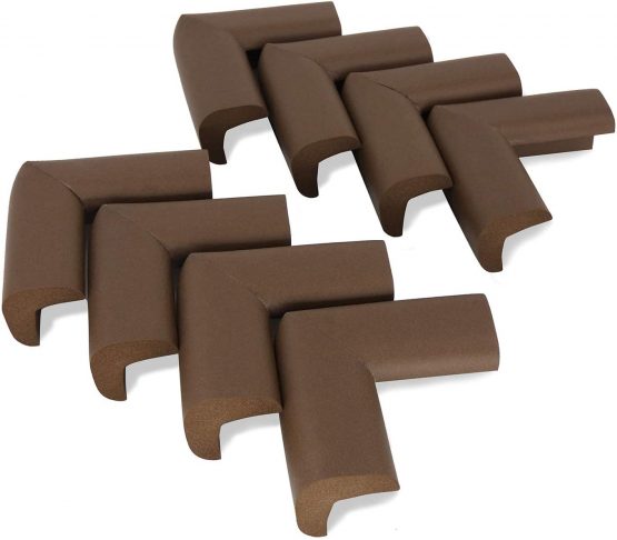 AKORD Baby Safety Corner Protectors for Desk Table, Nut Brown