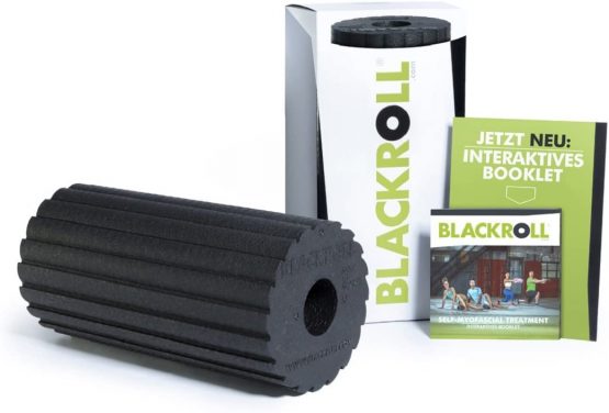 BLACKROLL Softness: Medium – Selbstmasagerolle with Interactive Booklet Flow, Black