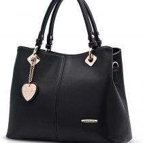 NICOLE&DORIS Women Top Handle Bags Square Middle Size Waterproof PU Leatherrproof PU Leather Black