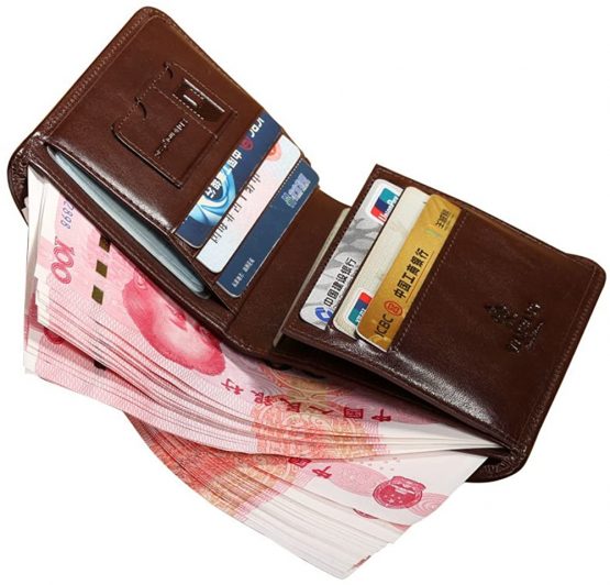 Men's Genuine Cowhide Wax Leather Extra Capacity Bifold Wallet - Image 4