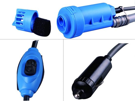 LIEBMAYA 12V car cigarette lighter Portable shower electrical pump for Outdoor Camping Car washing dog cleaning blue - Image 4