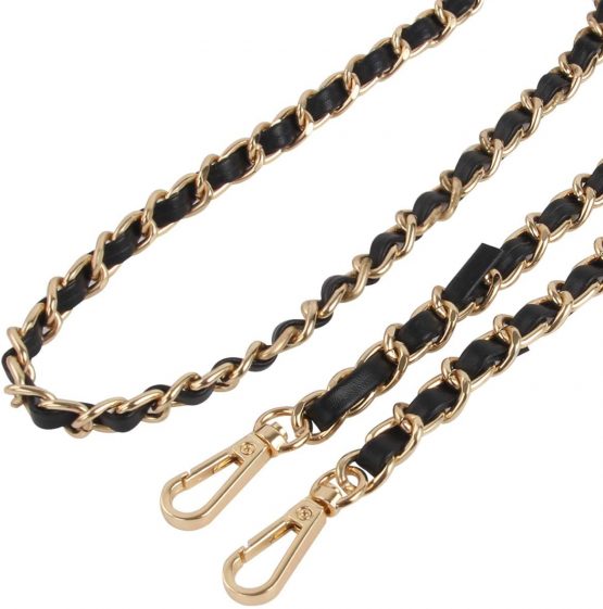kilofly 2pc Gold Plated Faux Leather Removable Clutch Chain Shoulder Straps Set - Image 4