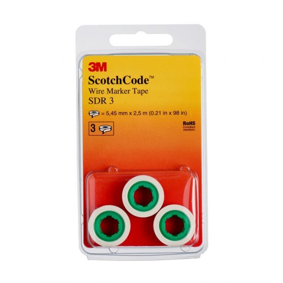 3 Wire Identification Marker Refill Rolls 3 M Scotch Code SDR Number 3 (Pack of 3)