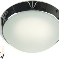 'Niermann Standby A to E Ceiling Light Decoration + + Chrome Ring, Glass/Metal, satiniert mit klarrand, 40 x 40 x 13 cm