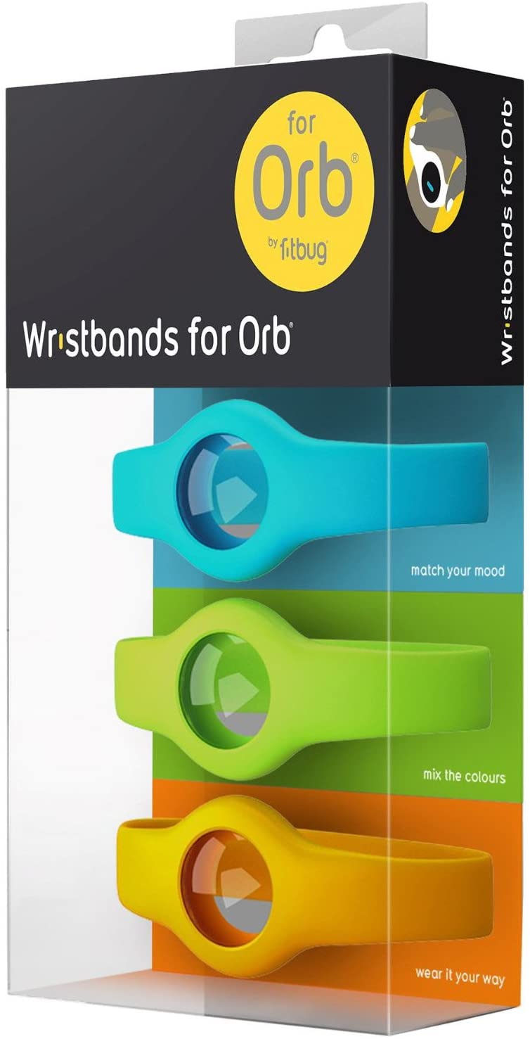 Fitbug Orb Secure Multi Wrist Strap - Blue/Green/Orange (Pack of 3)