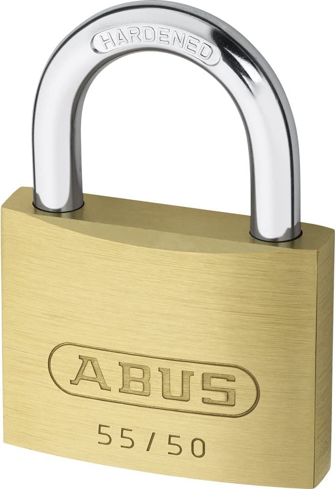 ABUS Padlock Brass 55/50, Robust, Weatherproof Lock with Automatic Locking and Hardened Steel Shackle - Image 2