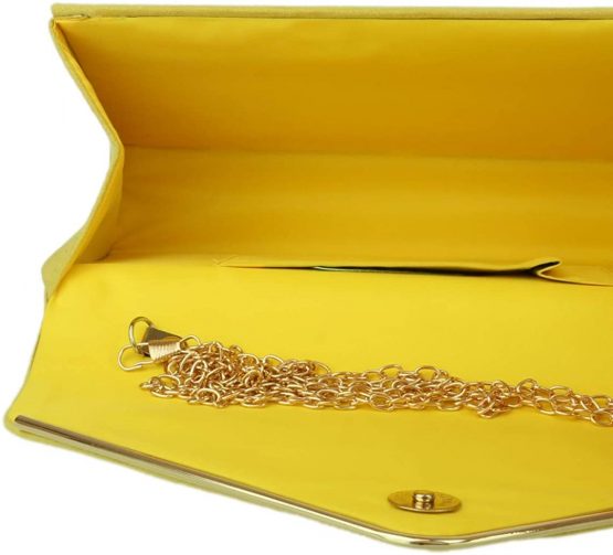 Girly Handbags Faux Suede Clutch Bag Envelope Metallic Handbag - Image 4