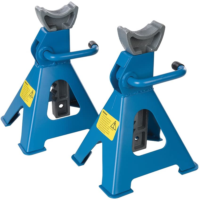 Silverline 3 Tonne Axle Stands - Heavy-Duty Jack Stand Set for Cars & Vans, 2-Piece Pair (763620)