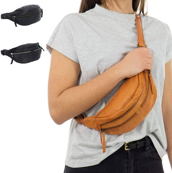 Gusti Leather Bum Bag - Shoulder Bag Leather Black Hip Bag Men Men's Bum Bag Women's Bum Bag - Image 2