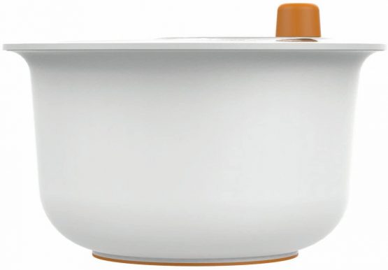 Fiskars Salad Spinner with Integrated Salad Bowl, Diameter: 25 cm, Height: 16.9 cm, Plastic, Functional Form, White/Orange, 1014433 - Image 3
