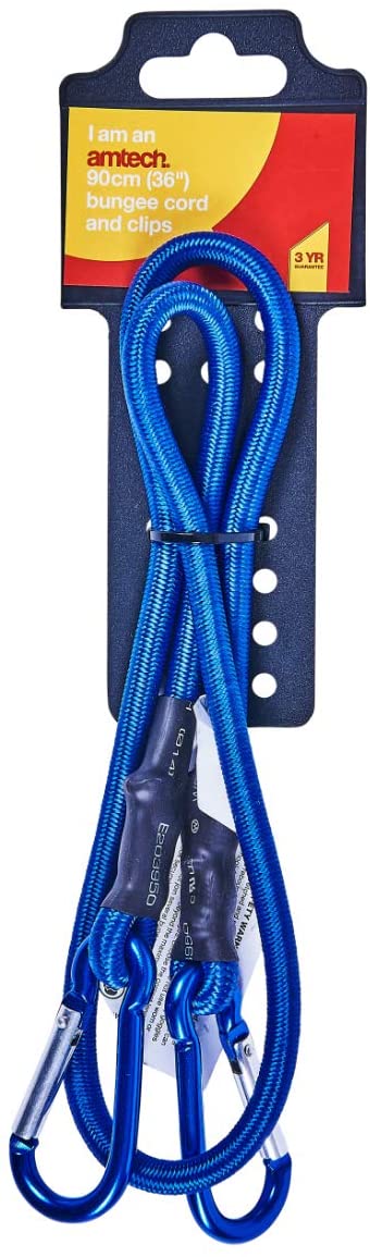 Amtech S0617 900mm (36") Bungee cord with spring loaded clips, Blue - Image 3