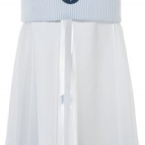 Nordic Coast Baby Bed Crown Canopy, Blue/White Stripes