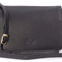 GIGI - Women's Leather Flap Over Cross Body Handbag - Organiser Shoulder Bag with Long Adjustable Strap - OTHELLO 14578
