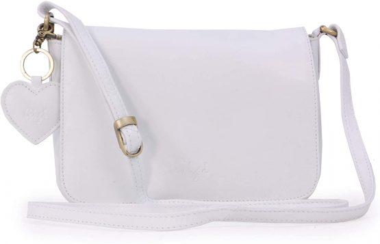 GIGI - Women's Leather Flap Over Cross Body Handbag - Organiser Shoulder Bag with Long Adjustable Strap - OTHELLO 14578