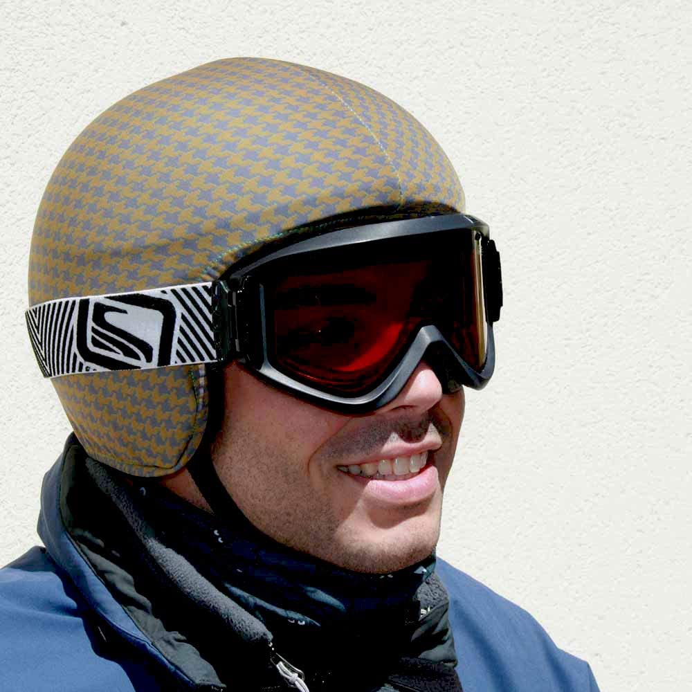 COOLCASC BROWN/GREY HOUNSTOOTH Multisport Helmet Cover - Image 2
