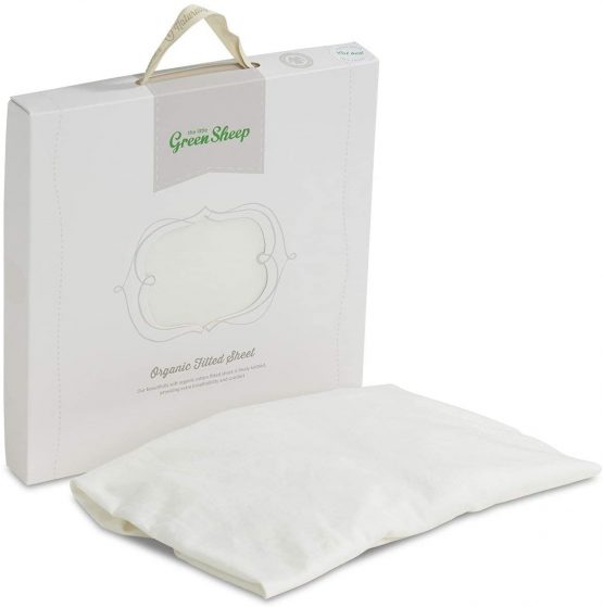 The Little Green Sheep Organic Cotton Cot Fitted Sheet,White,BD002FW