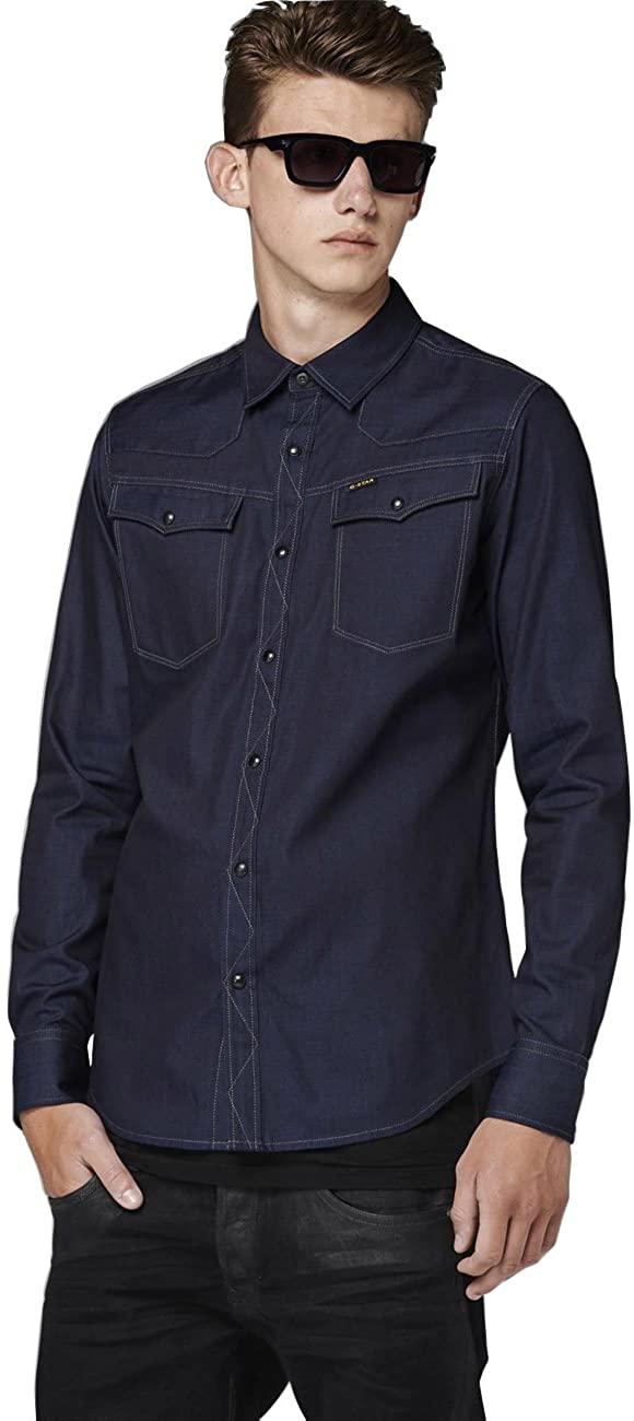G Star Baby Boys' Long Sleeve Shirt Blue raw - Blue - XL