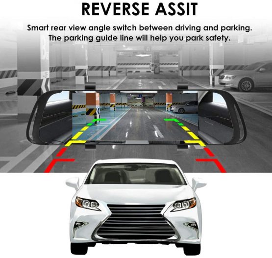 Mirror Dash Cam, 7" IPS Touch Screen 1080P Rotating Front Camera and Rear View Camera Dual Lens Dash Cams for Cars Dashboard Camera Car DVR Recorder G-Sensor Parking Monitor - Image 4