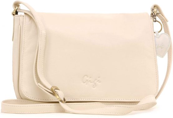 GIGI - Women's Leather Flap Over Cross Body Handbag - Organiser Shoulder Bag with Long Adjustable Strap - OTHELLO 14578