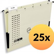 Elba Chic Ultimate 85743CH Suspension File with Closed Sides and Linen Edge Protectors Pack of 25 Chamois Colour