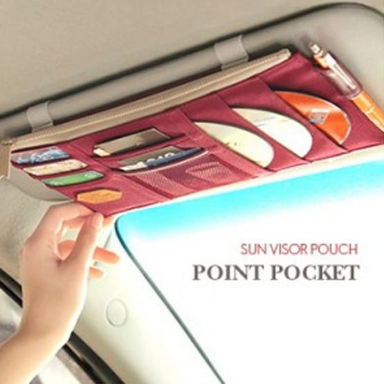 Millya Car Visor Organizer, Sun Shade CD Holder Card Storage Pouch Bag - Image 2