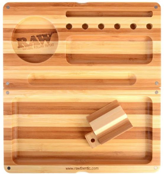 RAW Rolling Tray Striped Limited Edition Magnetic Closing Beige Backflip - Image 2