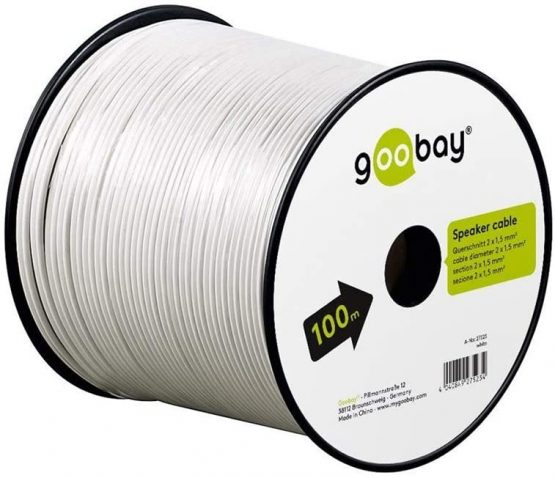 Goobay 27523 Speaker Cable, White, CCA, 100 m Cable Length - Image 2