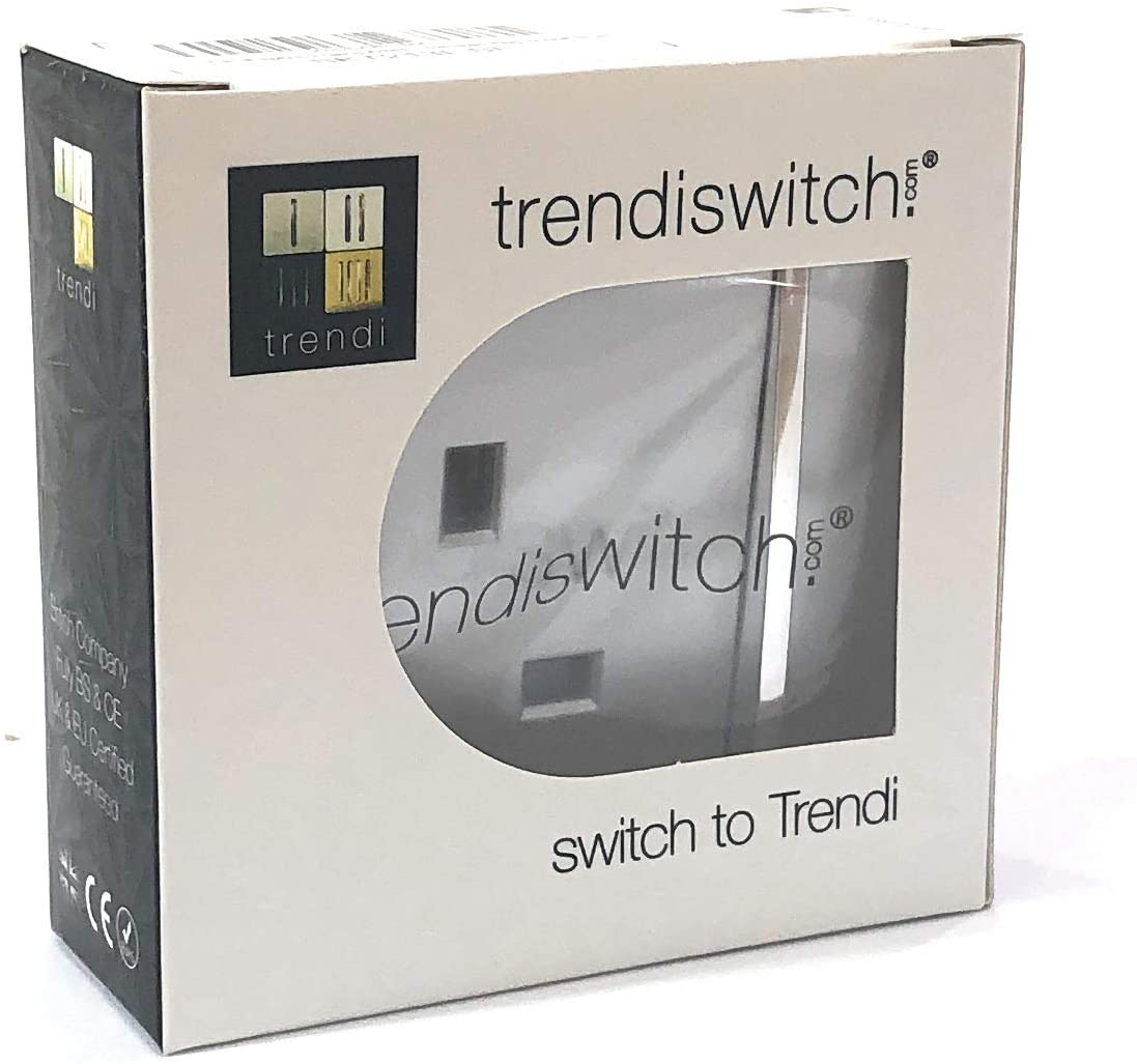 Trendi 1 Gang Raised Artistic Modern Glossy Screwless 13 Amp Single Pole with Chrome Switched UK Standard Electrical Double Wall Plug Socket in Platinum Silver - Image 4