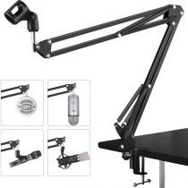 Earamble Adjustable Microphone Suspension Boom Scissor Arm Stand/Mic Stand Durable Steel with Table Mounting Clamp Suitable for Blue Yeti Snowball Microphone