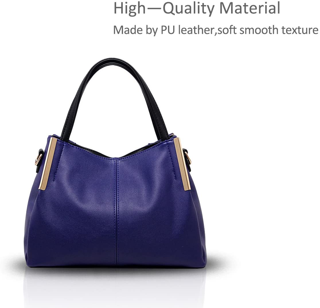 NICOLE & DORIS 2026 Fashion New Ladies Shoulder Bag Tote Hobos Crossbody Messenger Bag Handbag PU Leather Fashion Blue - Image 3
