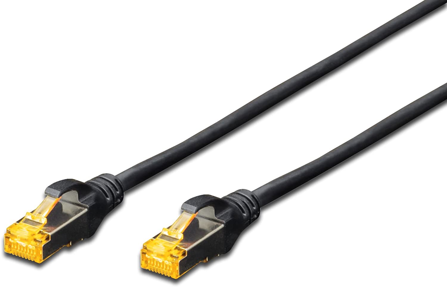 DIGITUS LAN Cable Cat 6A - 2m - RJ45 Network Cable - S/FTP Shielded - 10 Gbps - Compatible with Cat6 and Cat7 - Black