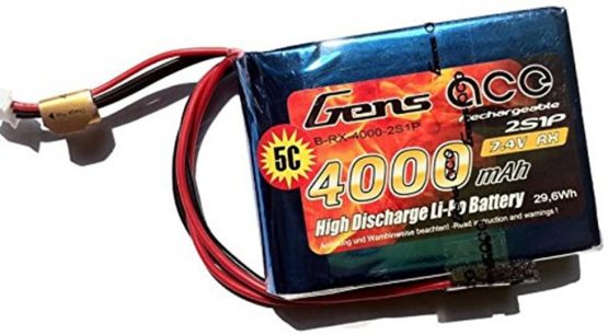 Gens ace 4000 mAh 7.4 V 2S1P Model EHR Receiver LiPO Battery for RC Helicopter Boots FPV Car Helicopter Plane Toy Spektrum DX9, DX7S, DX7, DX8, Futaba