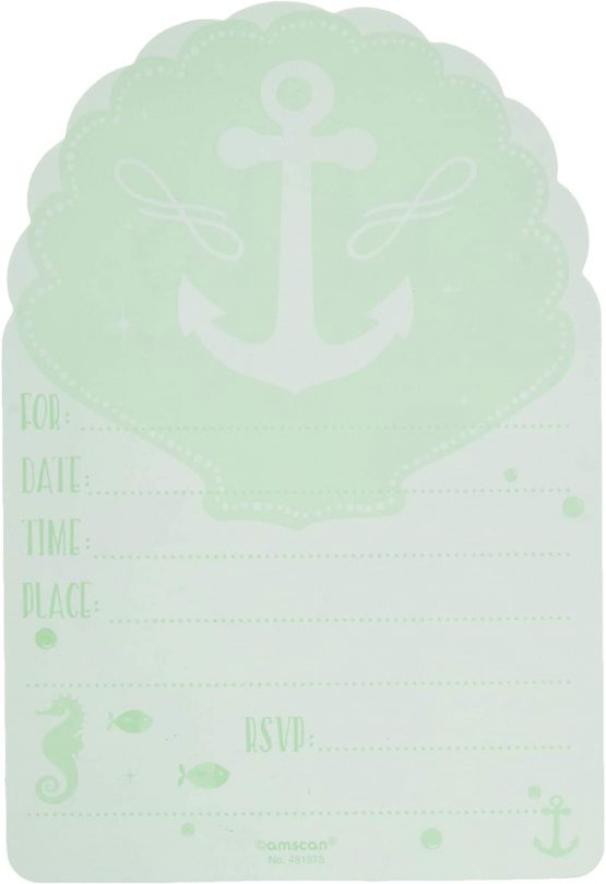 Amscan 491975 - Mermaid Wishes Party Postcard Invitations & Stickers - 8 Pack - Image 2