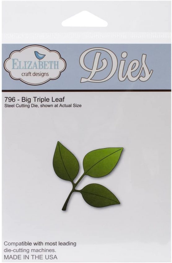 Elizabeth Craft Designs Metal Die, Big Triple Leaf, Grey, Various