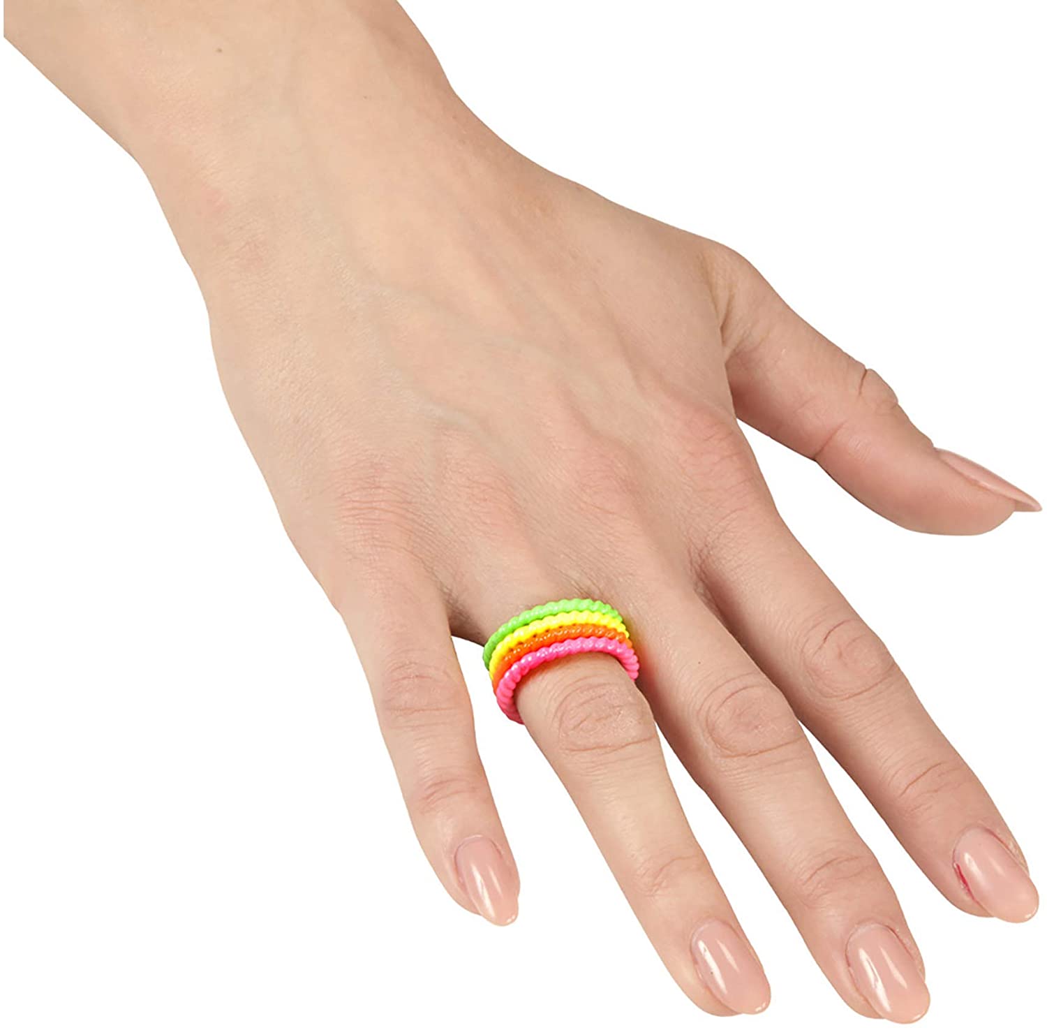 Widmann 03528 ? Set of 4 rings ? One size ? Neon, Multi-coloured - Image 2