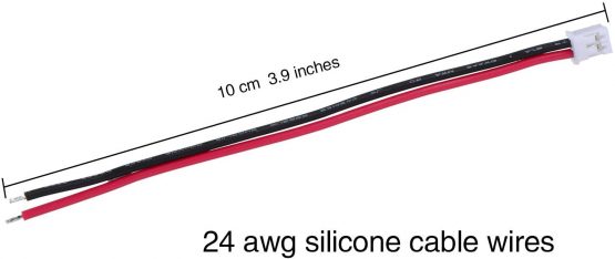 20 Pieces Micro JST PH 2.0 2-Pin Connector Plug Male and 20 Pieces 10 cm Red and Black Silicone Cable Wire with Female Connector - Image 2