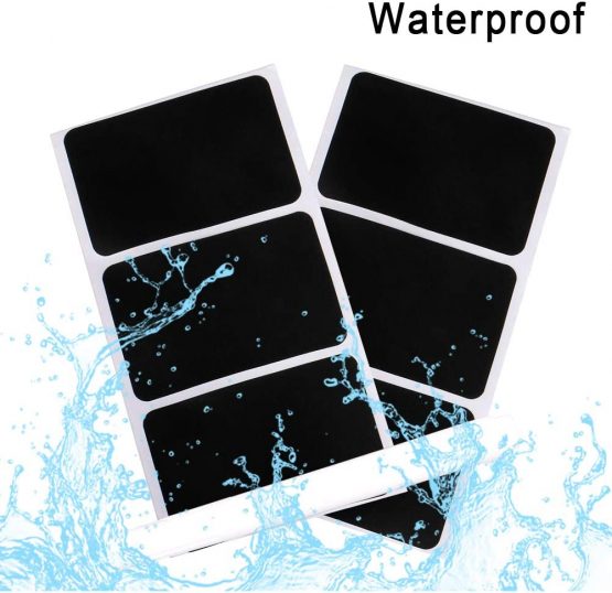 Chalkboard Labels, Joyoldelf 150Pcs Waterproof Reusable Blackboard Stickers Kit for Kitchen Organize with 1 White Chalk Pen, Removable Label Sticker to Decorate Your Pantry Storage Office (Rectangle) - Image 2