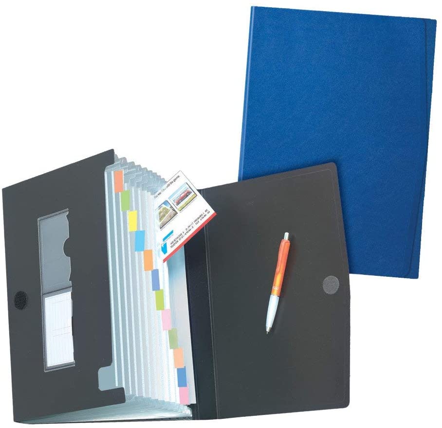 Herlitz A4 Partition Folder with 12 Partitions - Assorted Colours, Black, Pack of 1