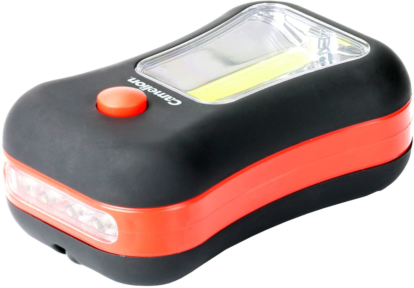 Camelion 30200048, Multi Light 2 in 1 3W COB LED Side Panel and 4 LEDs Front, Plastic, Black/Orange, 9.5 x 5.85 x 3.5 cm