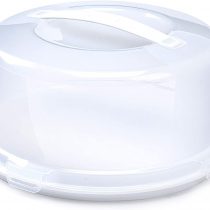 Whitefurze Round Cake Box, Plastic, White