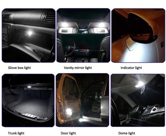 CCAUTOVIE Led Interior Car Lights Bulbs 501 W5W Side Light Bulbs T10 Canbus Led bulb White 6000k, 10 Pack - Image 3