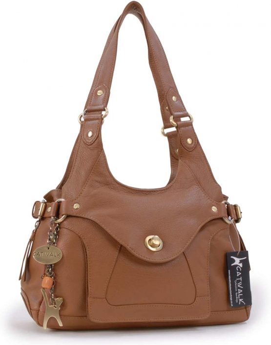 Catwalk Collection Handbags - Women's Leather Top Handle/Shoulder Bag - ROXANNA