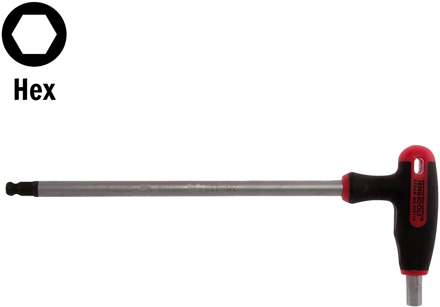 Teng TEN510504 T-Handle Hex Driver, 4.0 x 100mm, Multicoloured, 4 mm - Image 2