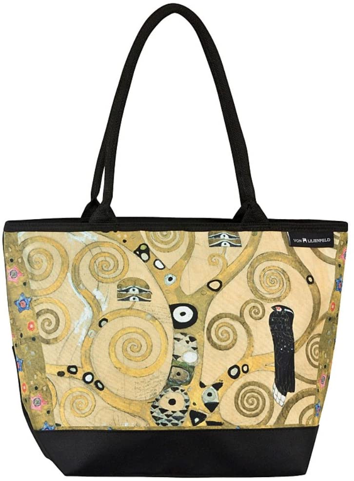 VON LILIENFELD Handbag Gustav Klimt: Tree of Life Art Design Shopper Dimensions L 42 x H 30 x D 15 cm Beach Bag Handbag Office