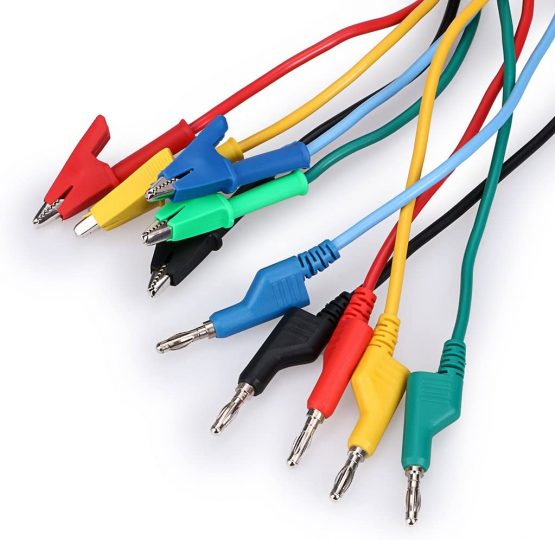 IGNPION 0.15”(4mm) 5PC Banana Plug to Crocodile Alligator Clip Test Probe Multimeter Probe Test Lead, Lead Wire Silicone Cable,39.37”(100cm) (5pcs colors) - Image 2