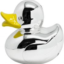 Edzard money box duck, height 4,7 in, silver plated, tarnish protected