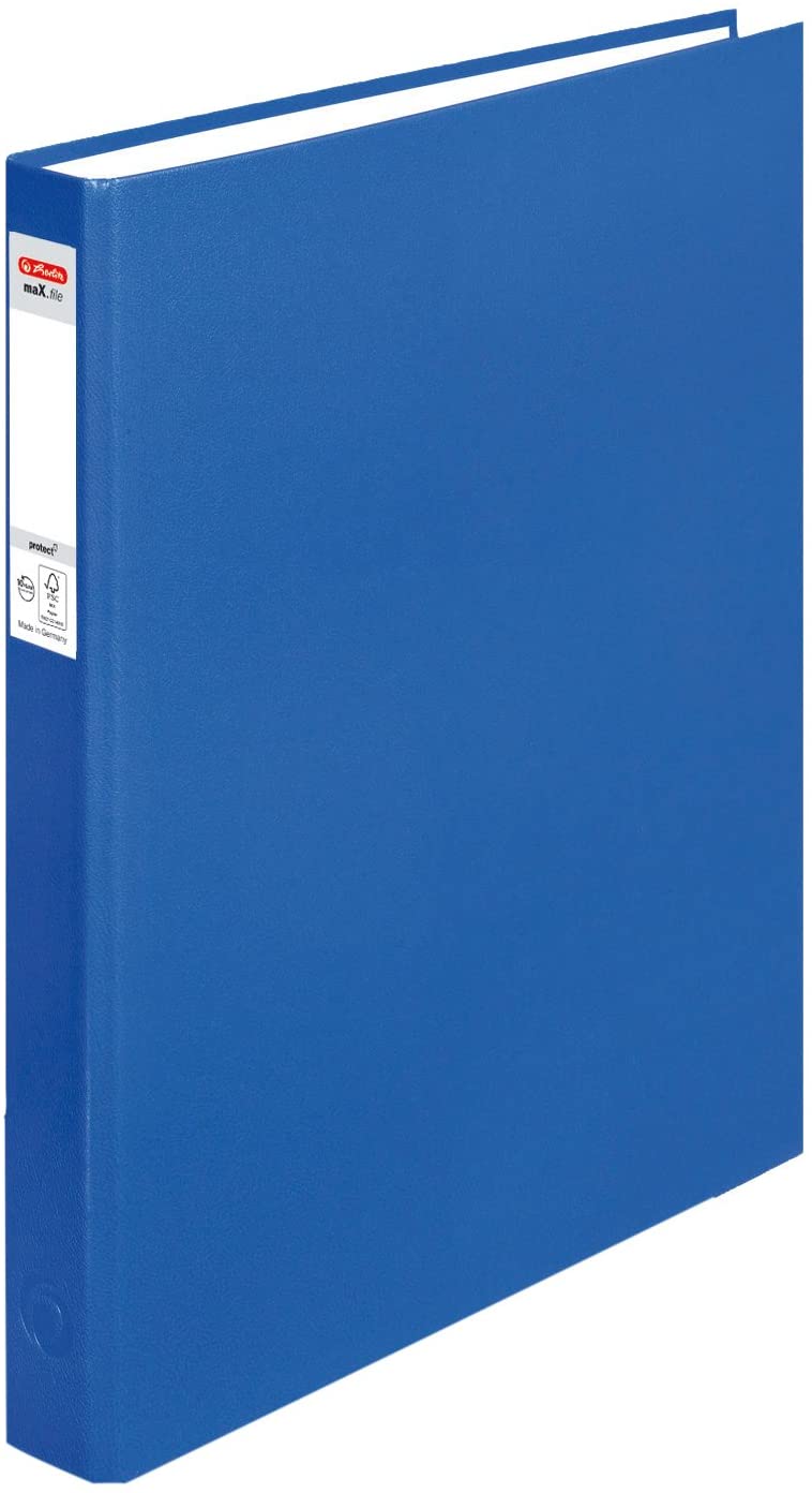Herlitz max. File Protect A4 2 Ring Mechanism 25 mm Filling Height - Blue - Pack of 1 Blue