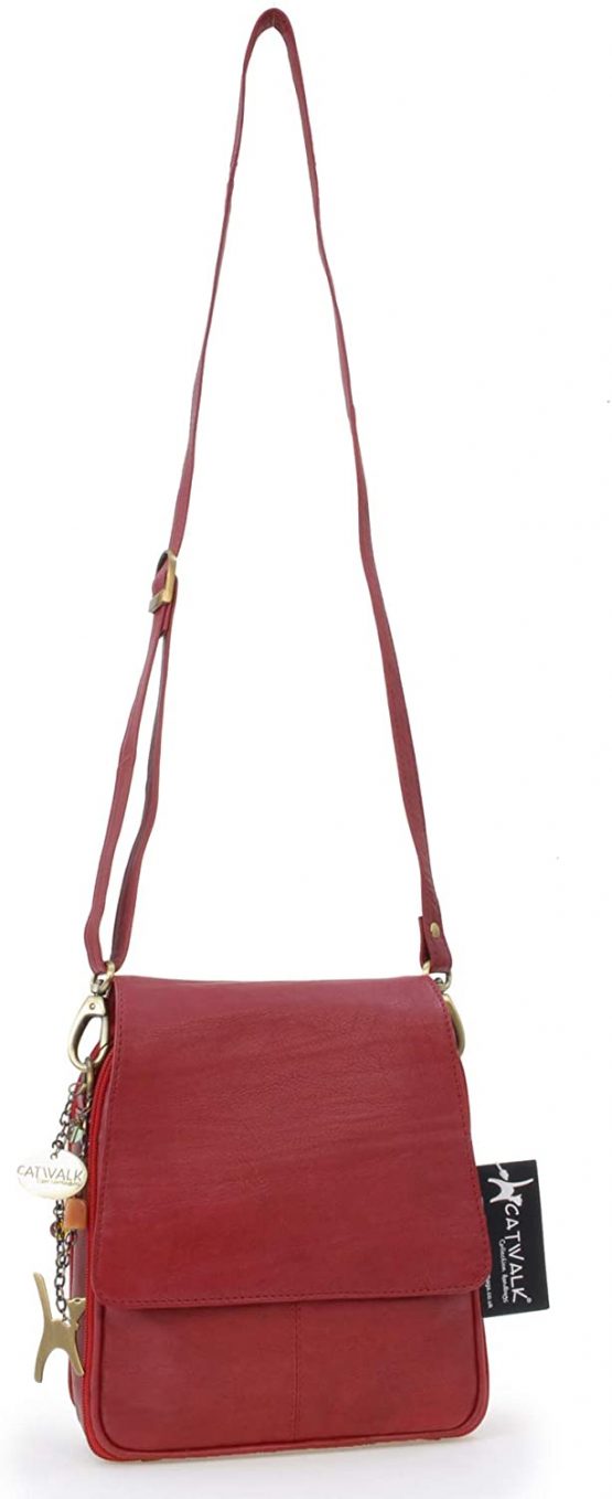 Catwalk Collection Handbags - Women's Leather Cross Body Shoulder Bag - Organiser Messenger with Long Adjustable Strap - METRO - Image 4